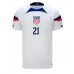 Yhdysvallat Timothy Weah #21 Kotipaita MM-kisat 2022 Lyhythihainen